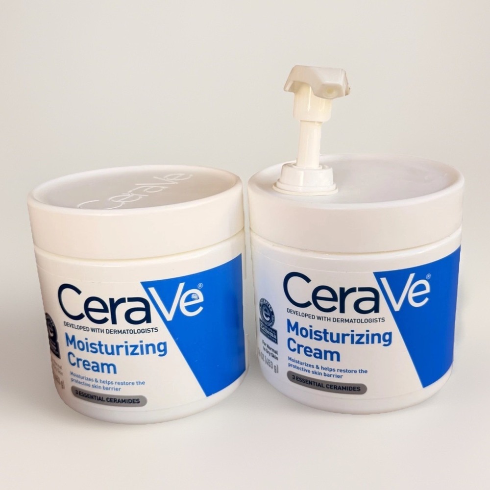 2X‎ CeraVe Moisturizing Cream Jars w/ 3 Essential Ceramides Fragrance Free 453g